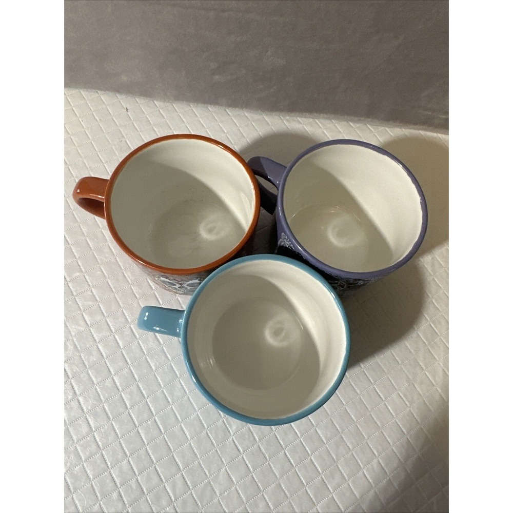 Prima Designs Day Of Dead Sugar Skulls Stacked Coffee Mugs Lot of 3‎ & Stand - Picture 4 of 6